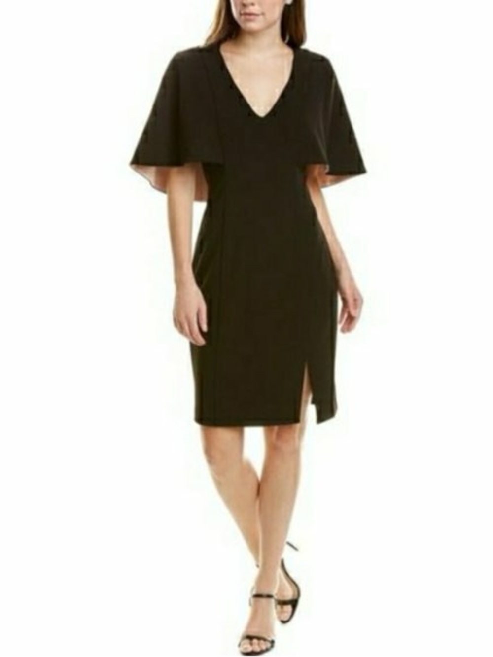 Belle Badgley Mischka Nev Cape Sleeve Dress